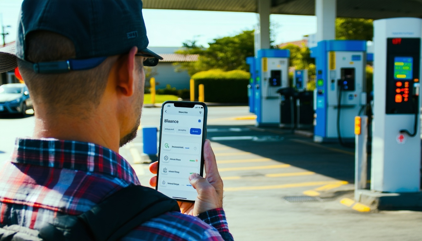 User checking real-time toll balance on mobile app